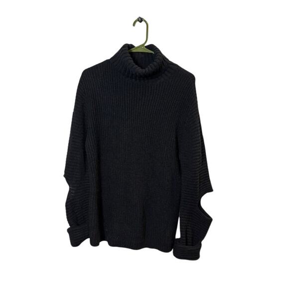 Black Sweater with sleeve cutouts Womens Small (Oversized) by Public School - Picture 1 of 5
